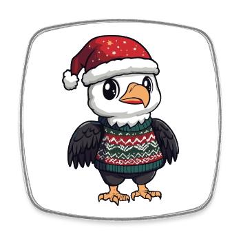 Adler Weihnachten Xmas - Viereckiger Kühlschrankmagnet - Weiß - Vorne