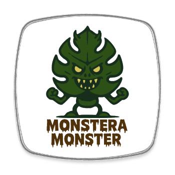 Monstera Monster  - Viereckiger Kühlschrankmagnet - Weiß - Vorne