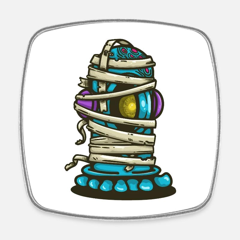 Extraterrestre enveloppé de bandages - Magnet carré - blanc