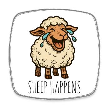 Les moutons arrivent, la merde arrive - Magnet carré - blanc - Devant