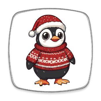 Penguin Christmas Xmas - Square fridge magnet - white - Front