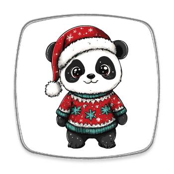 Noël de Noël Panda - Magnet carré - blanc - Devant