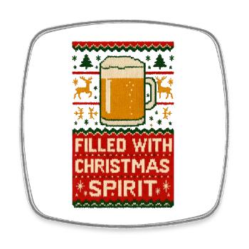 Ho Ho Ho Bière Vilain Noël - Magnet carré - blanc - Devant