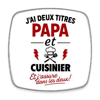 Dad Cook Humor Kitchen Gift - Square fridge magnet - white - Front