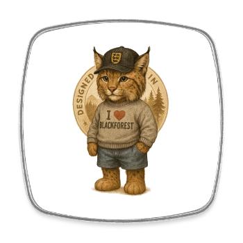 Lynx I Love Blackforest - Square fridge magnet - white - Front