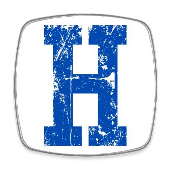 Buchstabe h Sport Retro - Viereckiger Kühlschrankmagnet - Weiß - Vorne