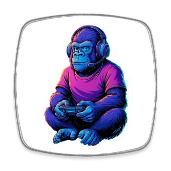 Gorilla Gaming Gamer Zocken Zocker Videospiele - Viereckiger Kühlschrankmagnet - Weiß - Vorne