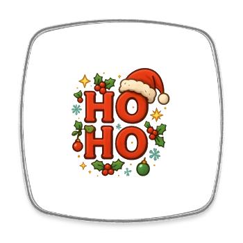 Ho Ho Ho Weihnachten Grüße - Viereckiger Kühlschrankmagnet - Weiß - Vorne