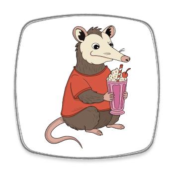 Opossum-Milchshake-Delight - Viereckiger Kühlschrankmagnet - Weiß - Vorne