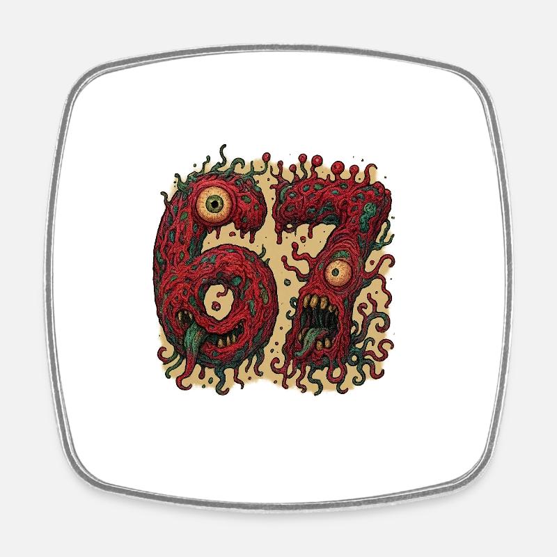ZOMBIE SIXSEVEN - Square fridge magnet - white