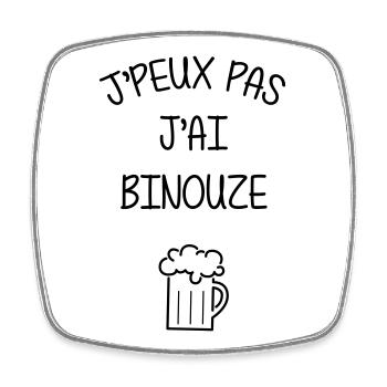 I can't I got drunk - alcohol - Square fridge magnet - white - Front