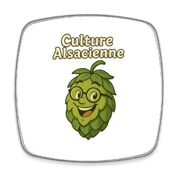 Alsatian culture: Hop mascot - Square fridge magnet - white - Front