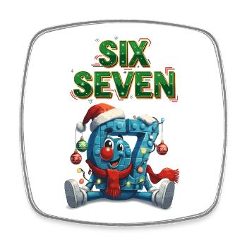 67 Six Seven Christmas 6 7 - Magnet carré - blanc - Devant