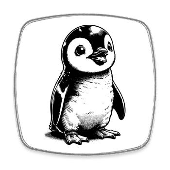 Knuffiger Eisbewohner Baby Pinguin Kinder Style - Square fridge magnet - white - Front