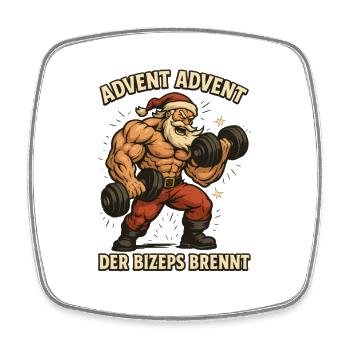 Der Bizeps brennt Weihnachten - Viereckiger Kühlschrankmagnet - Weiß - Vorne