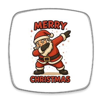 Dabbing Santa Motif Merry Christmas - Square fridge magnet - white - Front