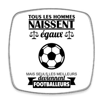 All Men Are Born Equal Footballer Football - Square fridge magnet - white - Front