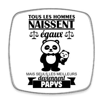 Alle Menschen sind gleich geboren, Opa, Opa, Opa, Opa, Opa - Viereckiger Kühlschrankmagnet - Weiß - Vorne