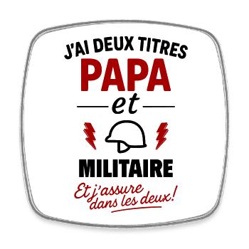 Militär-Vatergeschenk Vatertagsgeschenk Weihnachtsgeschenk - Viereckiger Kühlschrankmagnet - Weiß - Vorne
