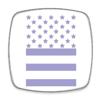 Lila Flagge – Stars & Stripes Design - Viereckiger Kühlschrankmagnet - Weiß - Vorne