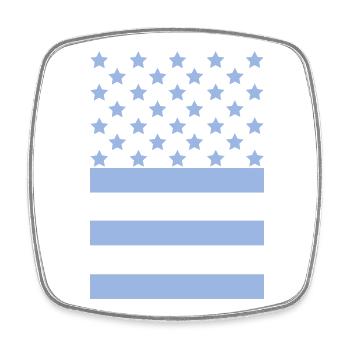 Light Blue Flag – Stars & Stripes Design - Square fridge magnet - white - Front