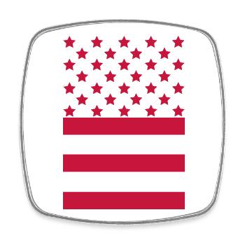 Red Flag – Stars & Stripes Design - Magnet carré - blanc - Devant