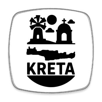 Crete Landmark Island Greece - Square fridge magnet - white - Front