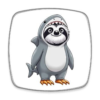Funny Sloth Disguise Carnival Carnival Ha - Square fridge magnet - white - Front