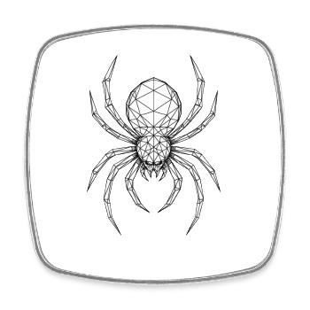 Geometric Spider Drawing - Square fridge magnet - white - Front