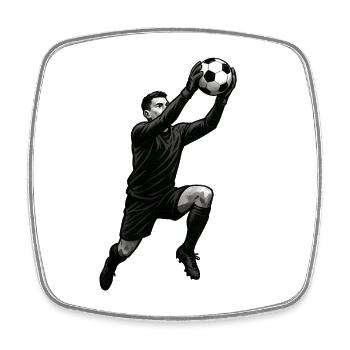 Illustration d’attaque de beach-volley, monochrome - Magnet carré - blanc - Devant