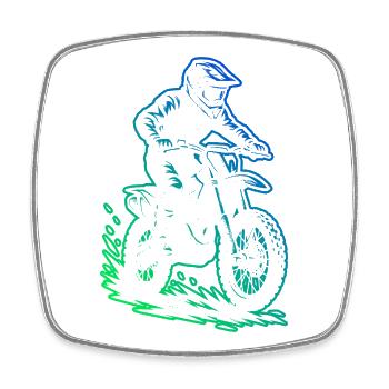 Motif motocross pour les vrais passionnés - Magnet carré - blanc - Devant