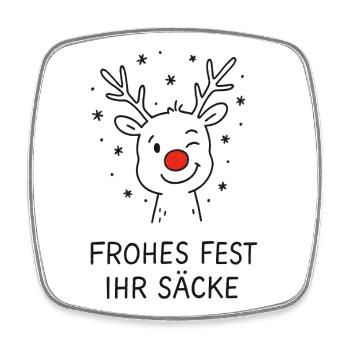 Renne Rudolph Joyeux Noël - Magnet carré - blanc - Devant