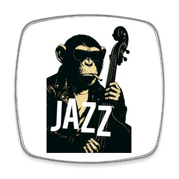 Jazz Monkey Noir Tee - Square fridge magnet - white - Front