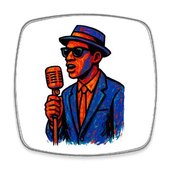 Jazz – Saxophon – Musik - Viereckiger Kühlschrankmagnet - Weiß - Vorne