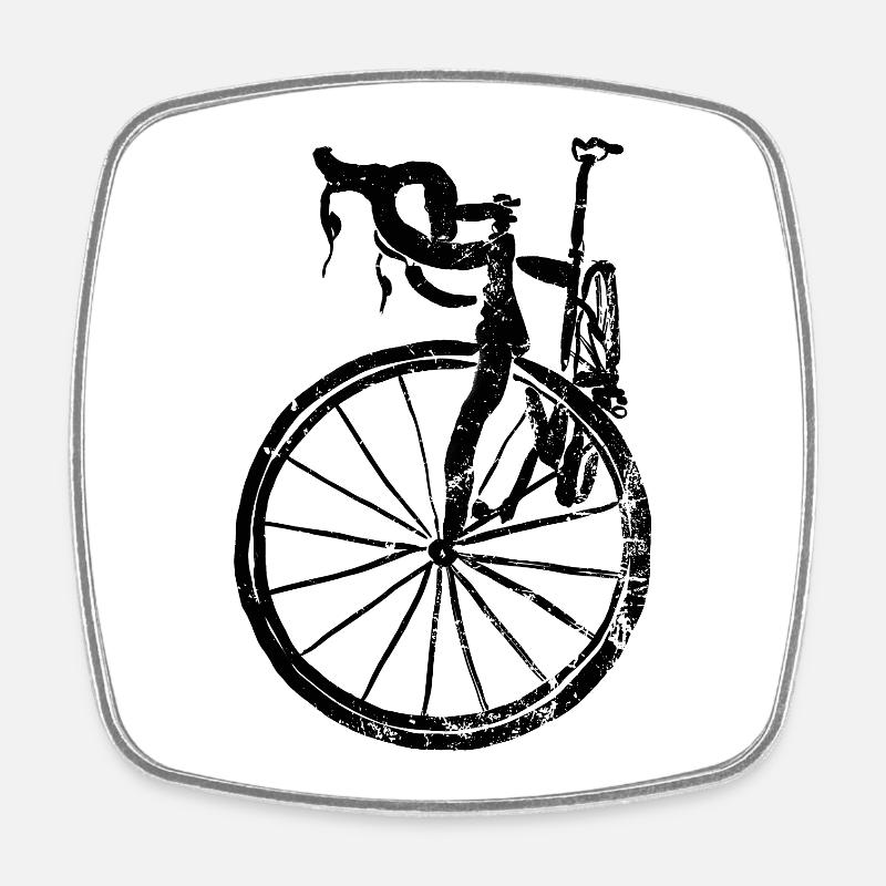 bicyclette - Magnet carré - blanc