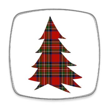 Arbre tartan rouge écossais - Magnet carré - blanc - Devant