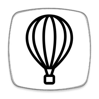 montgolfière - Magnet carré - blanc - Devant
