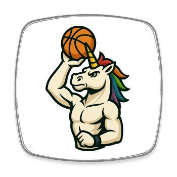 Einhorn-Dunk-Reifen - Viereckiger Kühlschrankmagnet - Weiß - Vorne