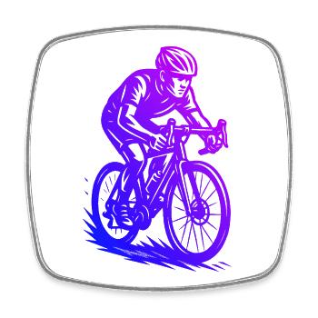 Minimalistisches Roadbike Motiv - Viereckiger Kühlschrankmagnet - Weiß - Vorne