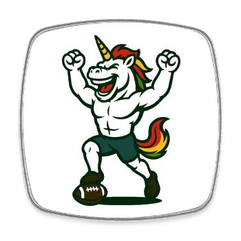 Unicorn Football Victory Mascot Power Design - Square fridge magnet - white - Front