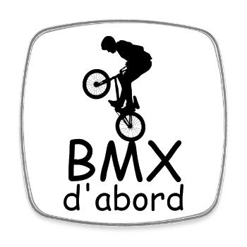 BMX First - Viereckiger Kühlschrankmagnet - Weiß - Vorne