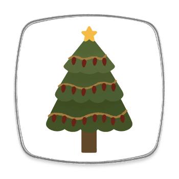 Cozy Christmas Tree with Garland Lights - Square fridge magnet - white - Front