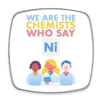 We Are The Chemists Who Say Ni Science Graphic - Viereckiger Kühlschrankmagnet - Weiß - Vorne