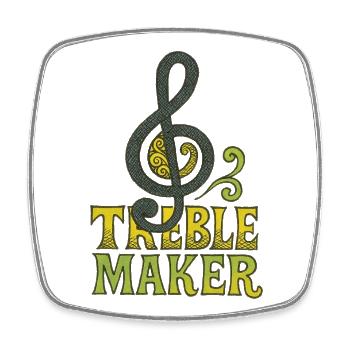 Treble Maker Emblem - Square fridge magnet - white - Front