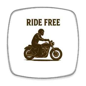 Silhouette moto sans conduite - Magnet carré - blanc - Devant