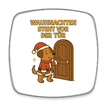 Christmas is just around the corner – Christmas Dog - Square fridge magnet - white - Front