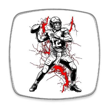Quarterback im Blitzgewitter - Viereckiger Kühlschrankmagnet - Weiß - Vorne