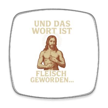 Angelusgebet: Und das Wort ist Fleisch geworden… - Viereckiger Kühlschrankmagnet - Weiß - Vorne