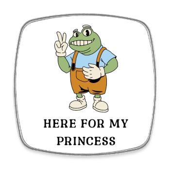 Frosch Peace-Latzhose - Viereckiger Kühlschrankmagnet - Weiß - Vorne