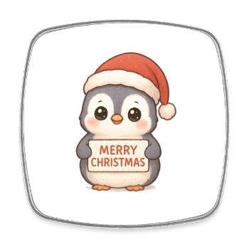 Ugly Christmas Pinguin Weihnachtsgeschenk - Viereckiger Kühlschrankmagnet - Weiß - Vorne